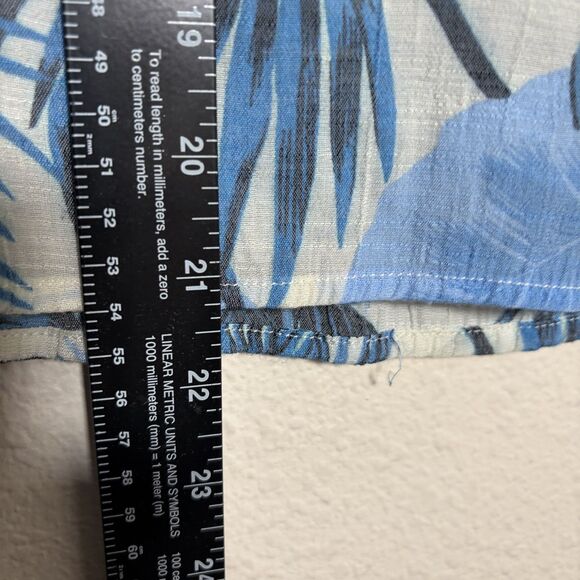 Nanette Lepore Blouse Women's Large Blue V-Neck Ruffle Lace Sheer Vacation Top - Picture 5 of 8